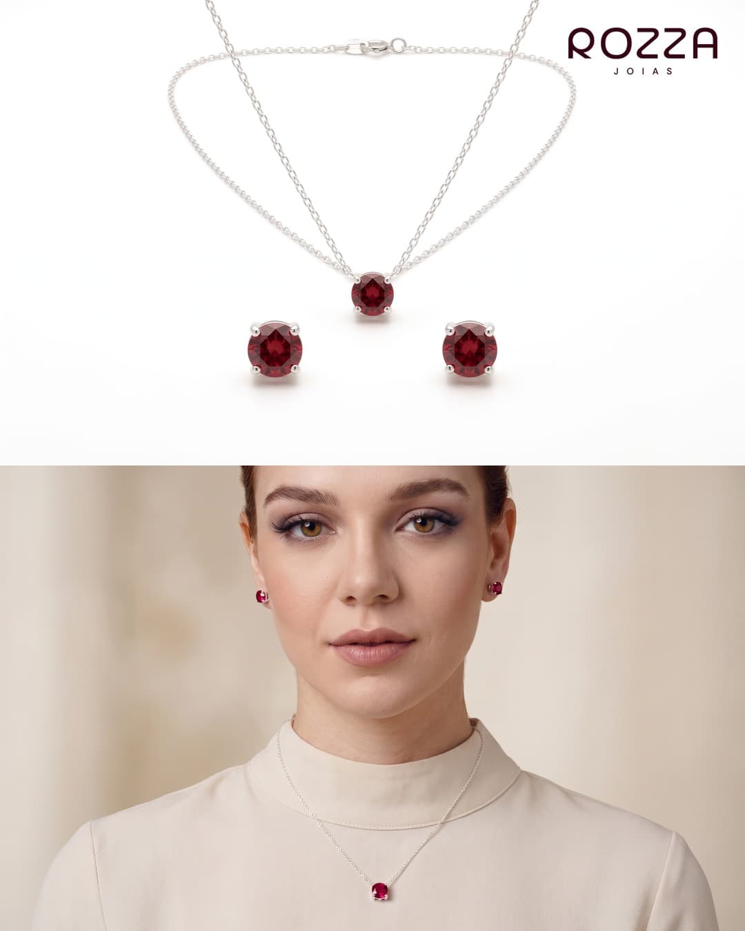 Conjunto Ponto Colorido (prata)
